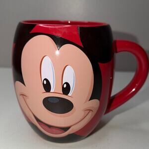 Large Walt Disney Theme Parks Mickey Mouse Red Coffee Cup Mug OH BOY!